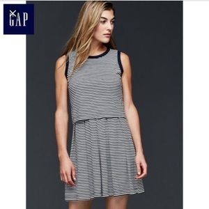 GAP navy stripe double layer dress XS